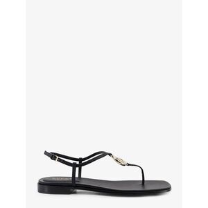 Gucci Women Lifford Leather Sandals With Metal Gg Logo